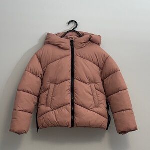 Zara Kids Puffer Jacket in Dusty Pink